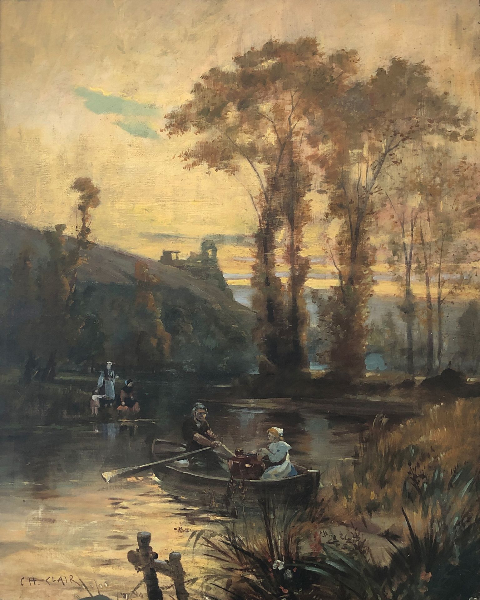 Null Charles CLAIR (1860-1930)

Promenade en barque. 

Huile sur toile signée en&hellip;