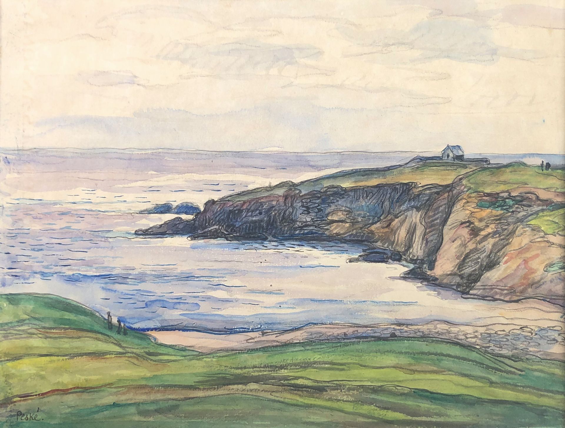 Null 让-佩斯凯(1870-1949)

岩石海岸。

水彩画，左下角有签名。

视图：26 x 35.5厘米
