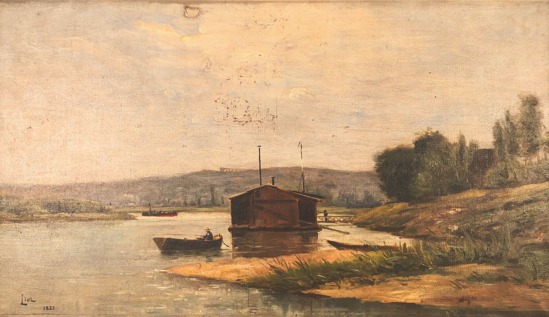 Null 保罗-里奥特 (1855-1902)

Le Pecq的塞纳河，1885年。

布面油画，左下方有签名和日期。

27 x 46 厘米。