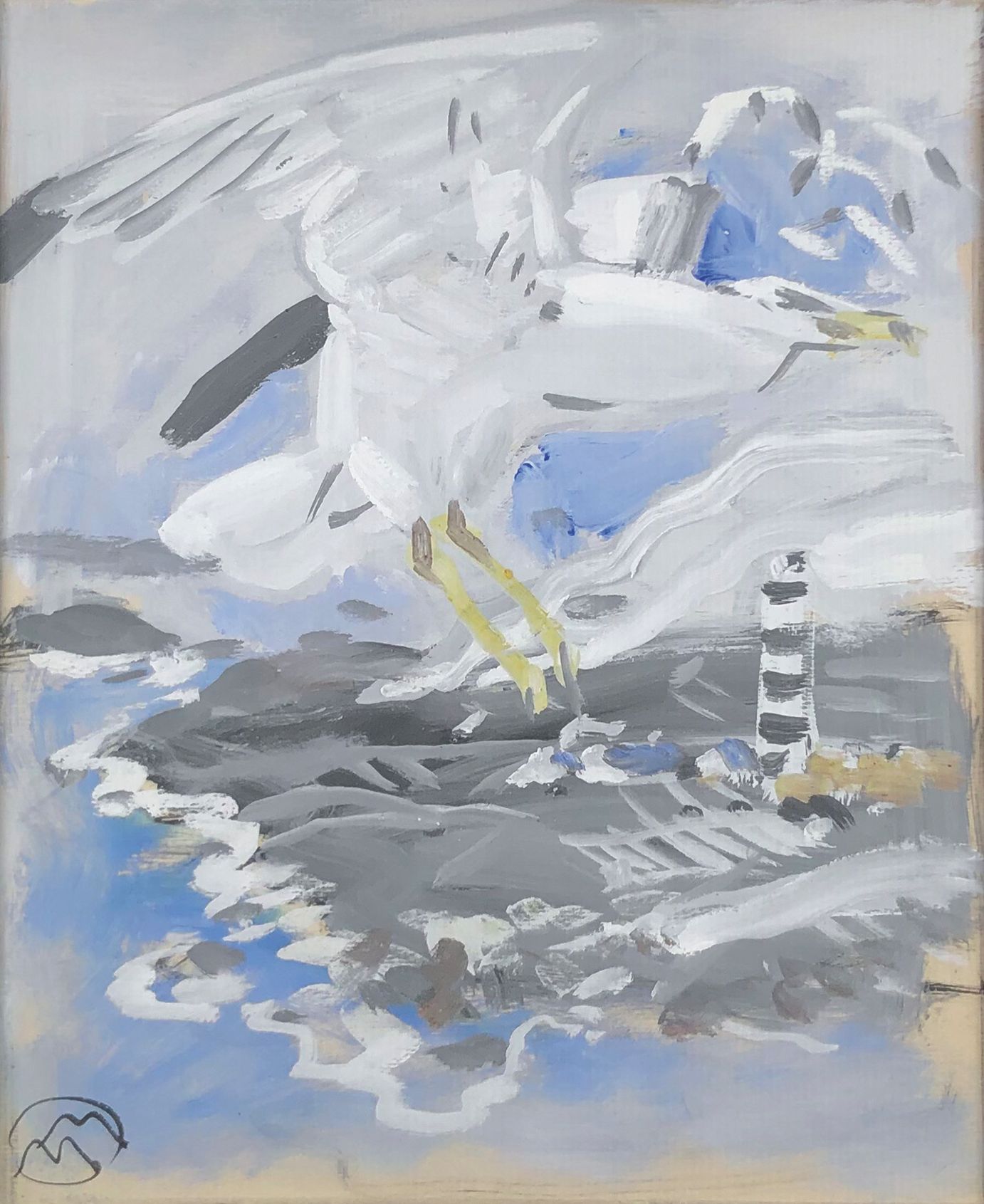 Null 马图林-梅厄(Mathurin MÉHEUT) (1882-1958)

海鸥。

左下角有水粉画单字。

视图：25,5 x 20,5 cm
