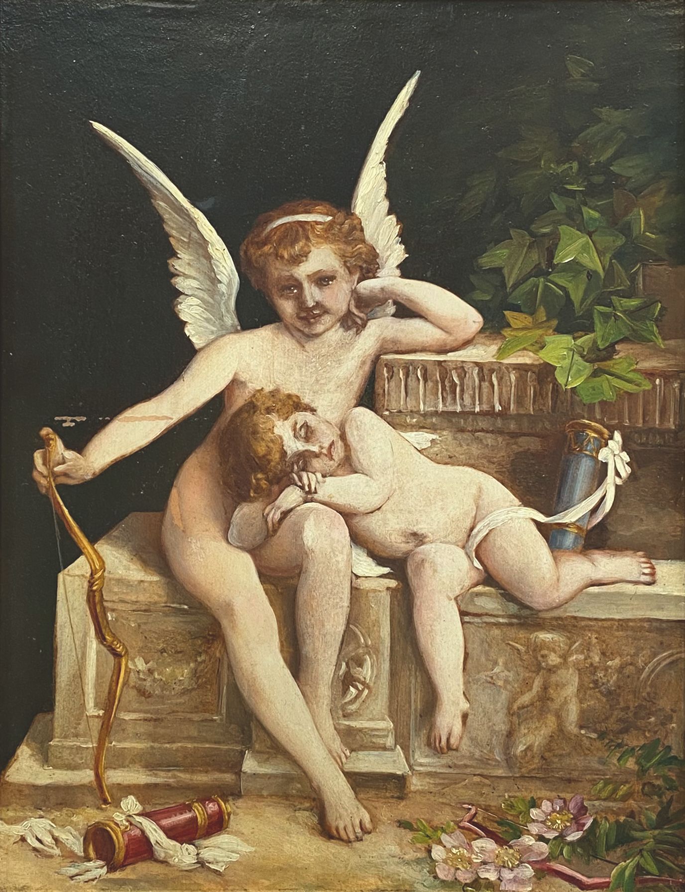 Null 威廉-阿道夫-布格瓦的19世纪法国学校的品味

的爱。

油画板上（划痕）。

29,5 x 23 cm