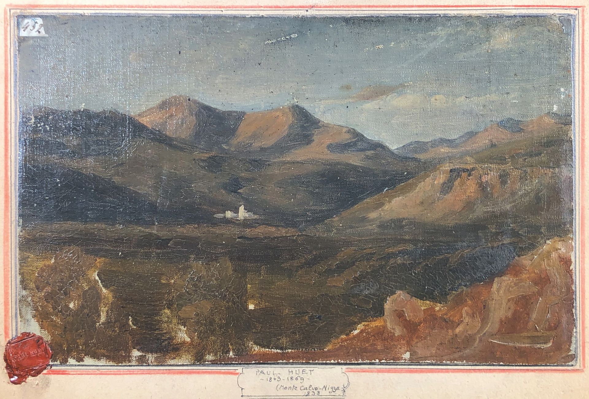 Null 保罗-惠特 (1803-1869)

蒙特卡洛-尼扎。

裱在纸板上的布面油画。左下方有蜡质的车间印章。

20 x 32,5 cm