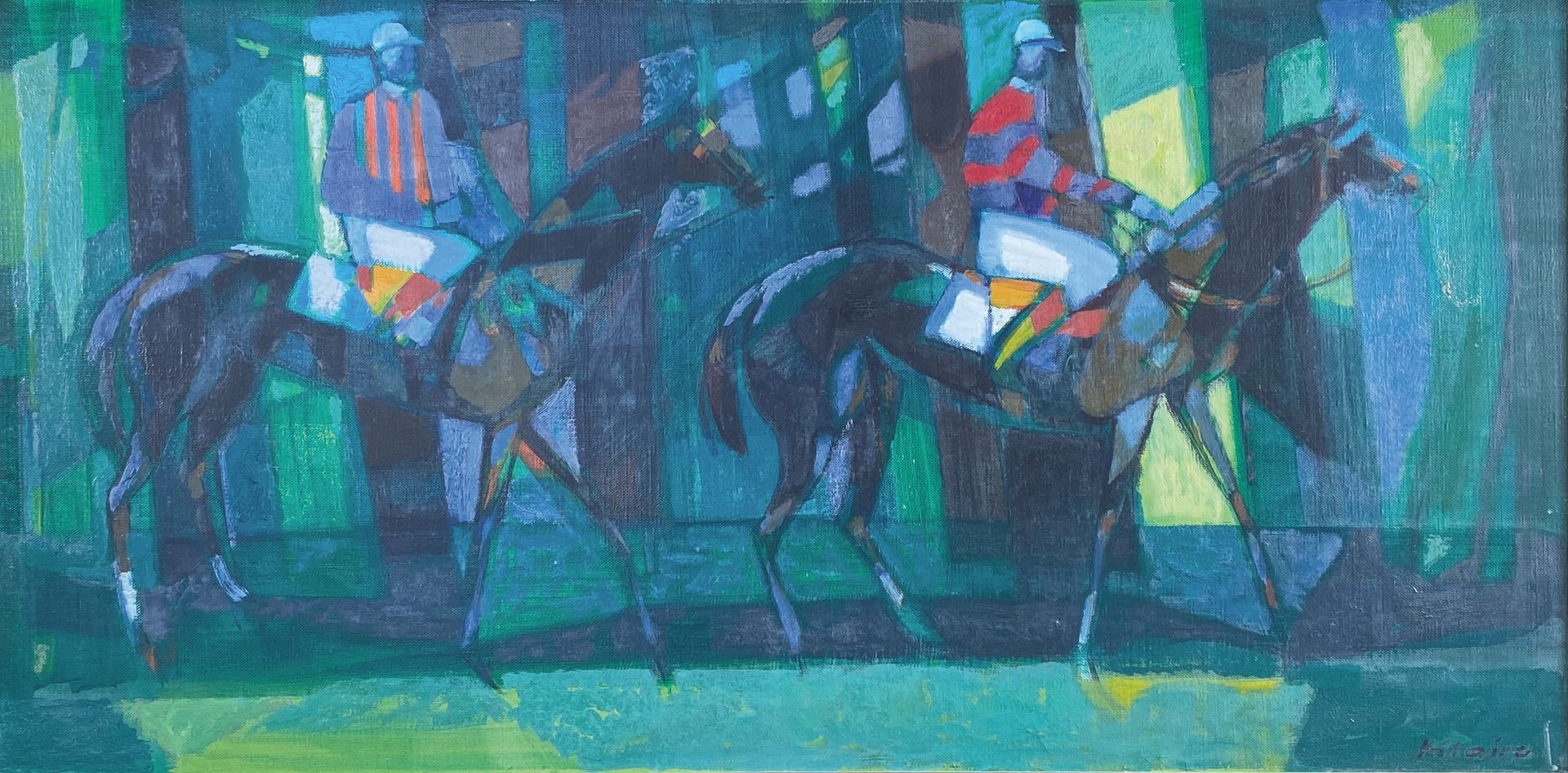Null 卡米尔-希拉里 (1916-2004)

骑手们。

布面油画，右下角有签名。

40 x 80厘米