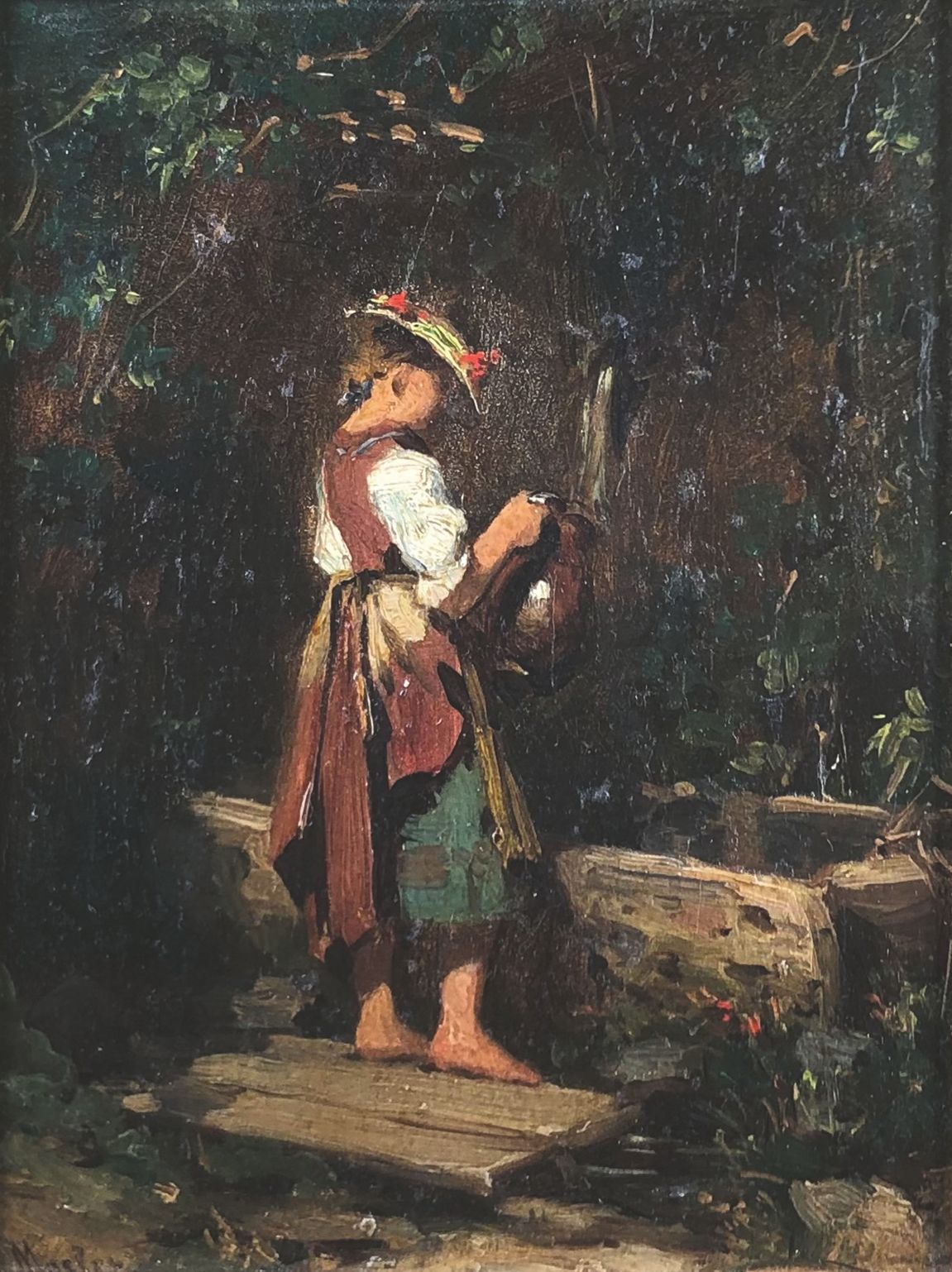 Null 古斯塔夫-亨利-MOSLER (1875-1906)

喷泉边的年轻女孩。

左下角有签名的面板油画。背面有两个标签并提到 "de la collec&hellip;