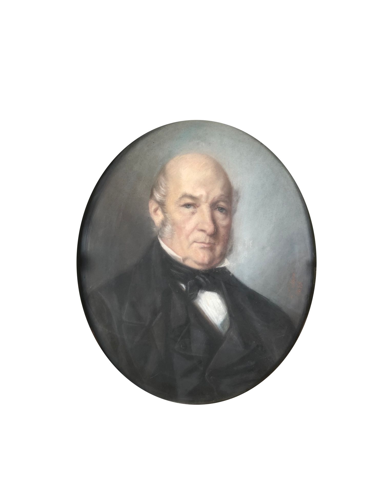Null 19世纪的学校

一个人的肖像。

椭圆形的粉彩画，有签名。

63 x 51 厘米