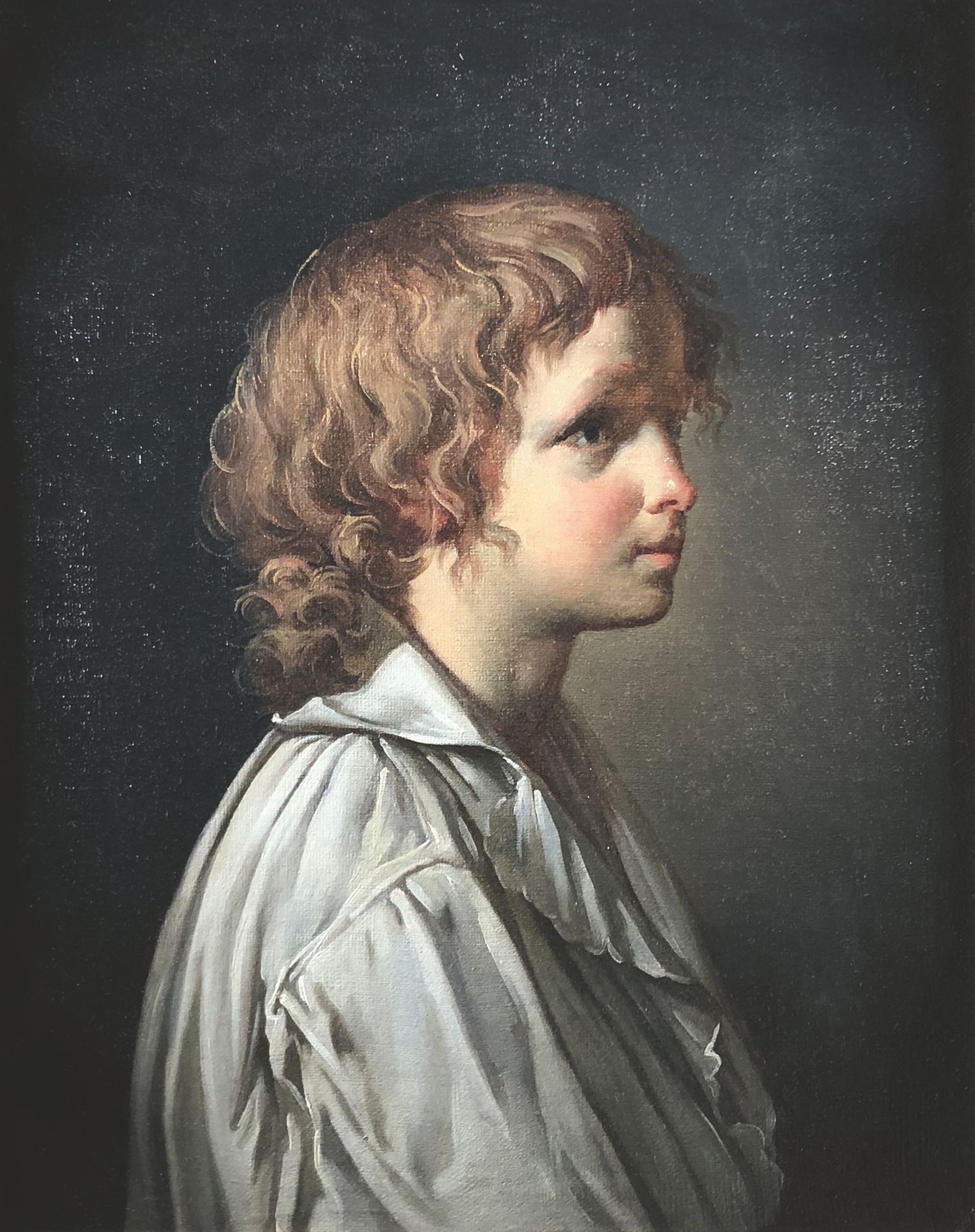 Null 18世纪末的法国学校

一个穿白衬衫的孩子的肖像。

布面油画。

46,5 x 38 cm