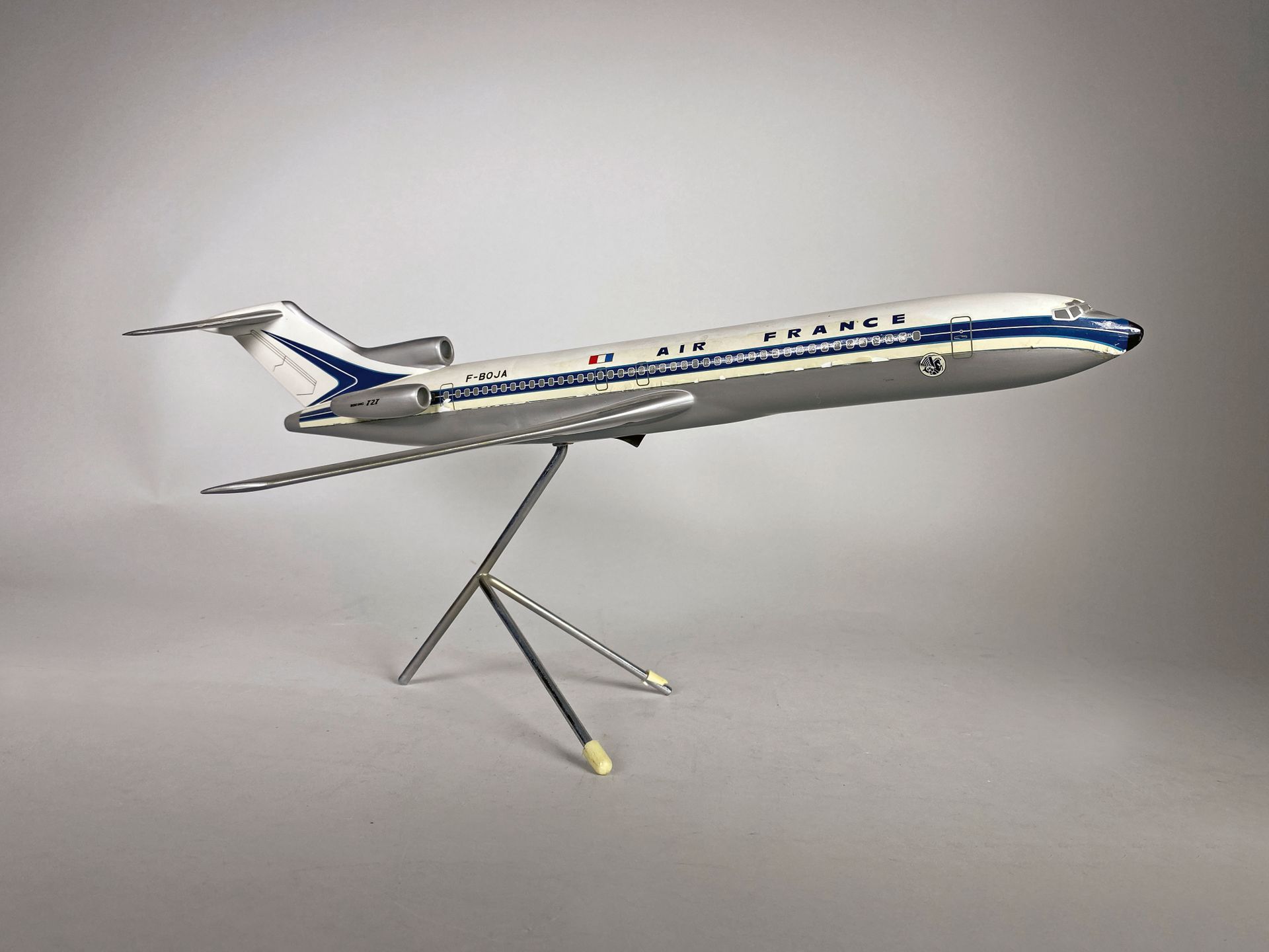 Maquette d'avion AIR FRANCE Boeing 727 en métal laqué su…