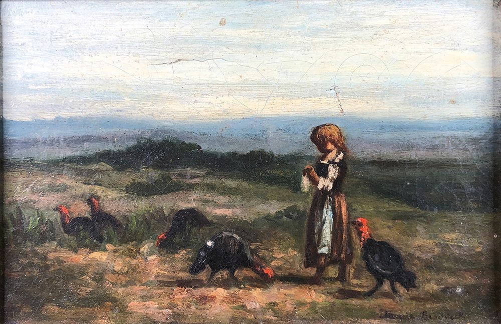 Null Marie BRODBECK (?-1900)
La joven y los pavos.
Óleo sobre lienzo firmado aba&hellip;