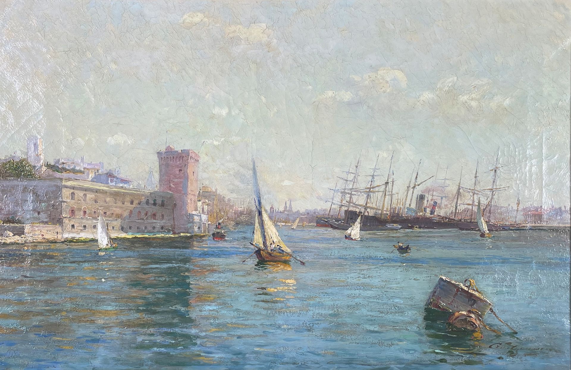 Null Adolphe Louis GAUSSEN (1871-1954)
Vue du port de Marseille.
Huile sur toile&hellip;