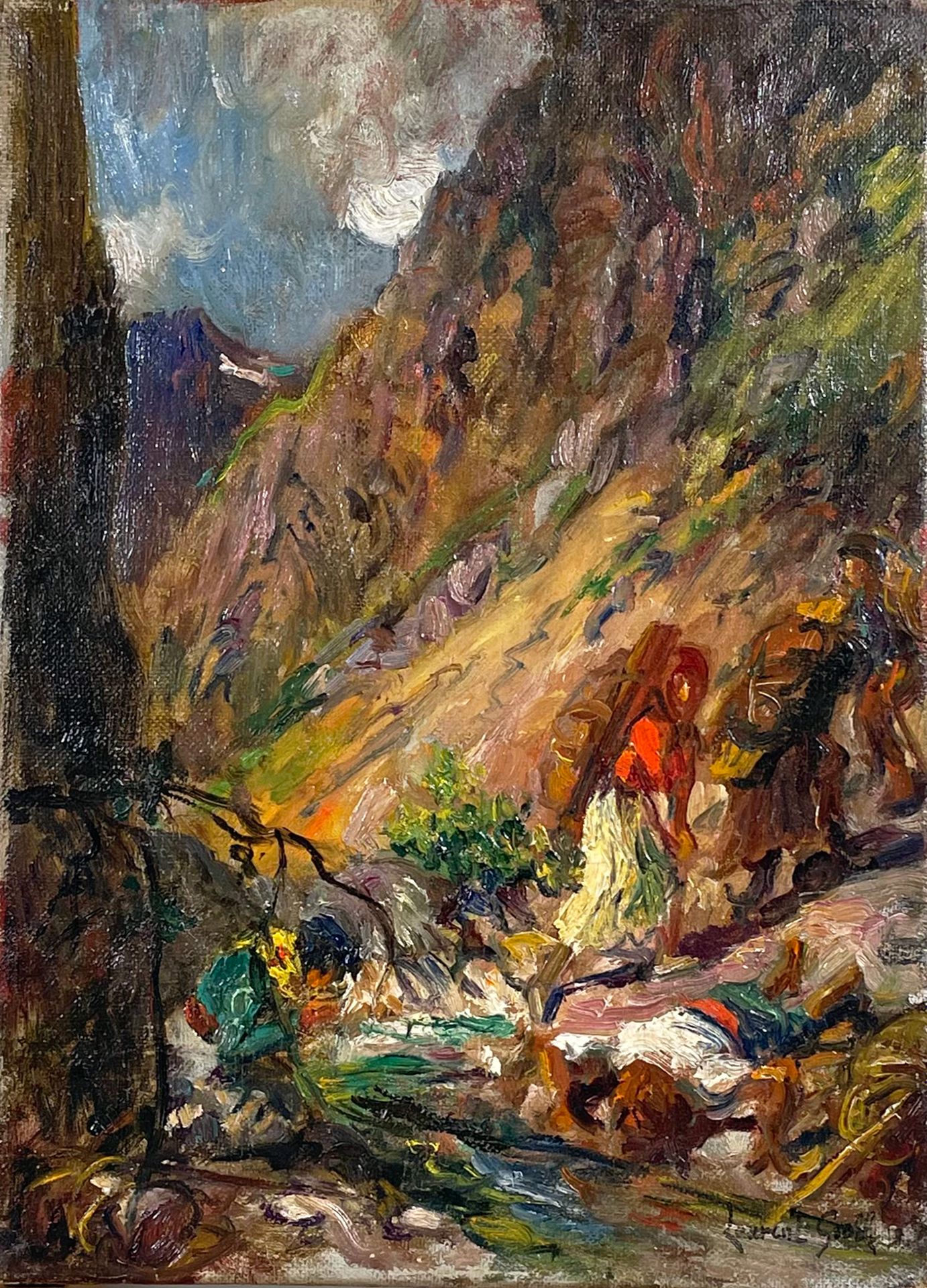 Null Laurent GSELL (1860-1944)
Halte en montagne.
Huile sur toile signée en bas &hellip;