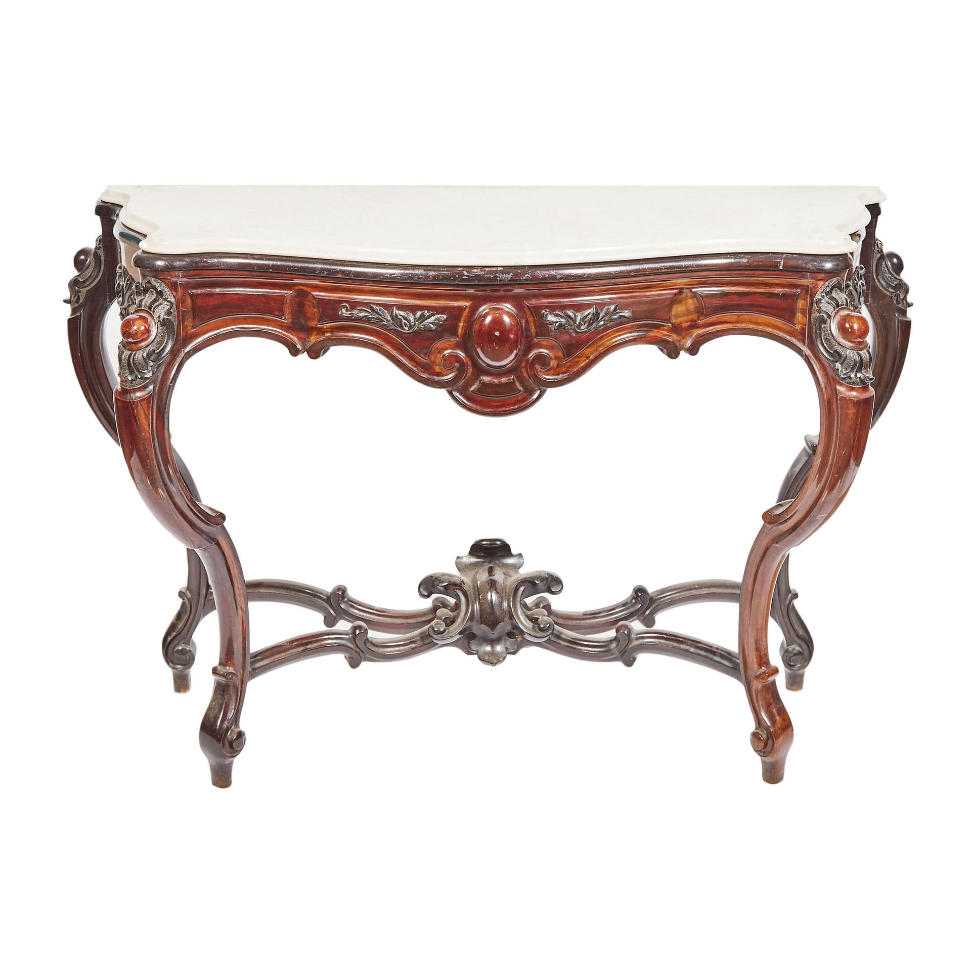 Null Catalan Elizabethan console "de la ditada" in mahogany with white marble to&hellip;