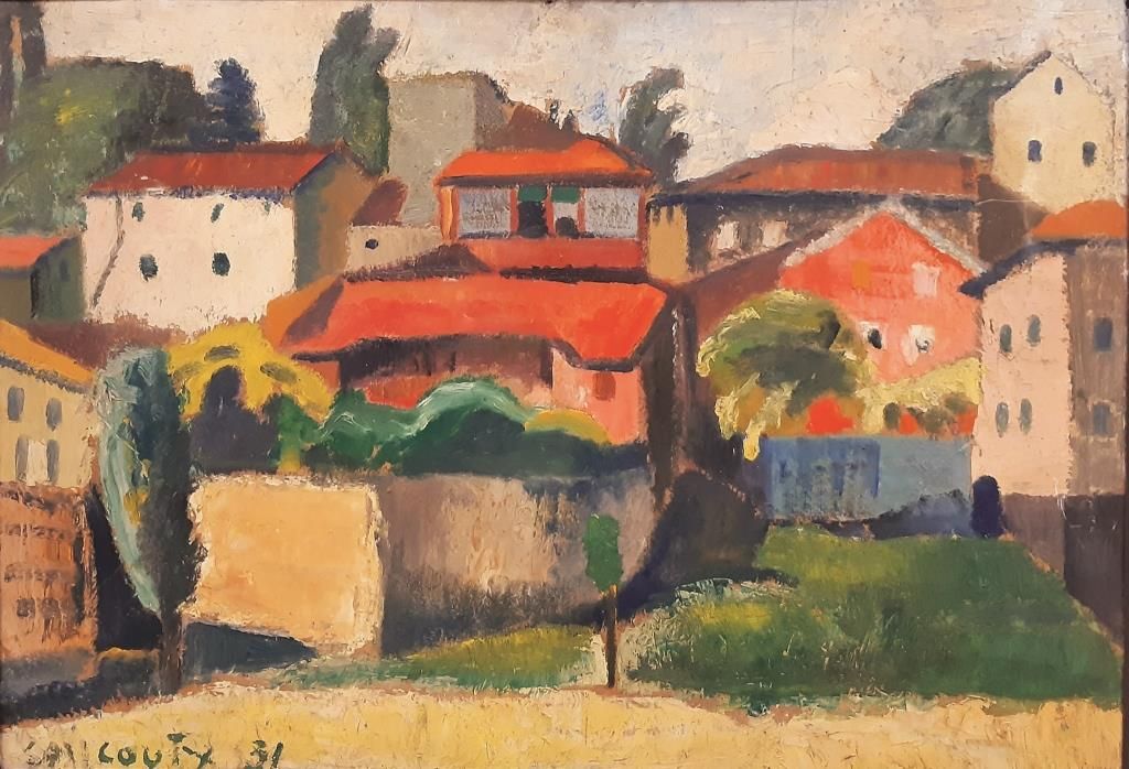 Jean COUTY (1907-1991) 
Jean COUTY (1907-1991) " View of a village ". 
Oil on ca&hellip;