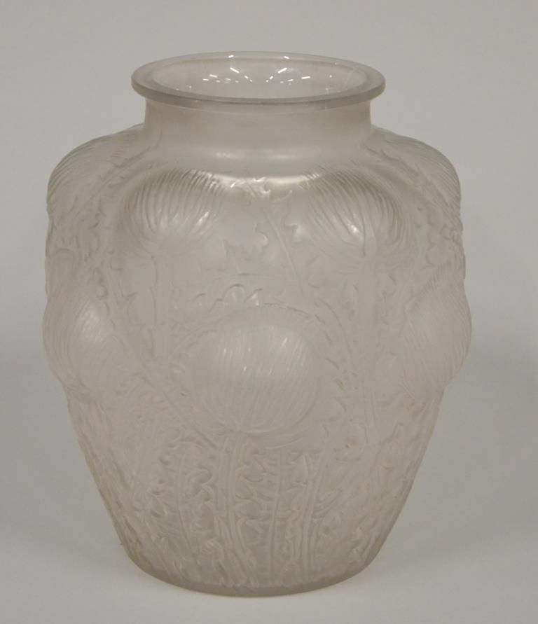 Null René LALIQUE (1860-1945) - Vase " Domrémy " dit Vase aux chardons (modèle c&hellip;