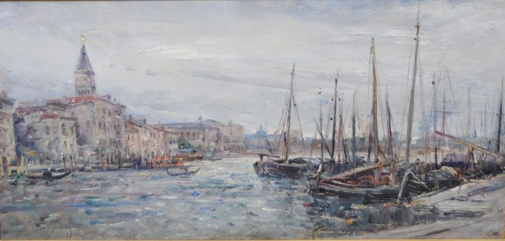 Emile NOIROT Emile NOIROT (1853-1924)
"Venedig" 
Öl auf Leinwand, unten links si&hellip;