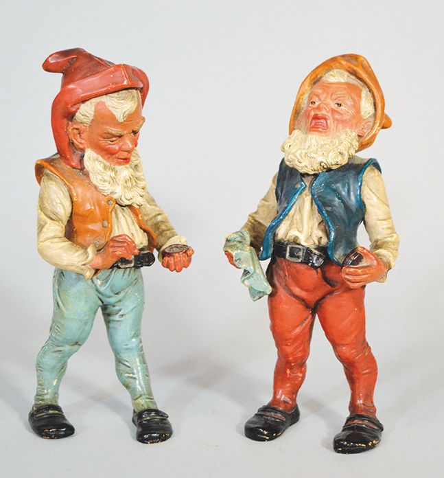 Johann MARESCH Johann MARESCH (1821-1914) - Deux statuettes en terre cuite polyc&hellip;