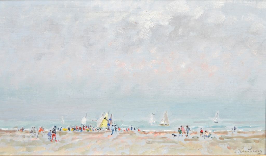 André HAMBOURG 安德烈-汉堡(André HAMBOURG) (1909-1999)
"早晨的多维尔，涨潮"。
布面油画，右下方有签名。
16 x&hellip;
