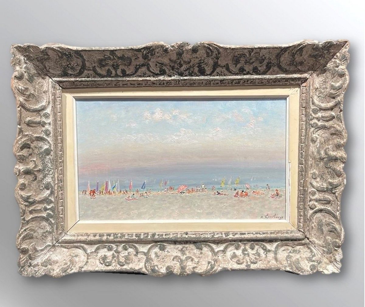 HAMBOURG André 
HAMBOURG André 1909-1999: 多维尔，夏天的海滩。




布面油画SBD 28x46厘米



除销售费&hellip;