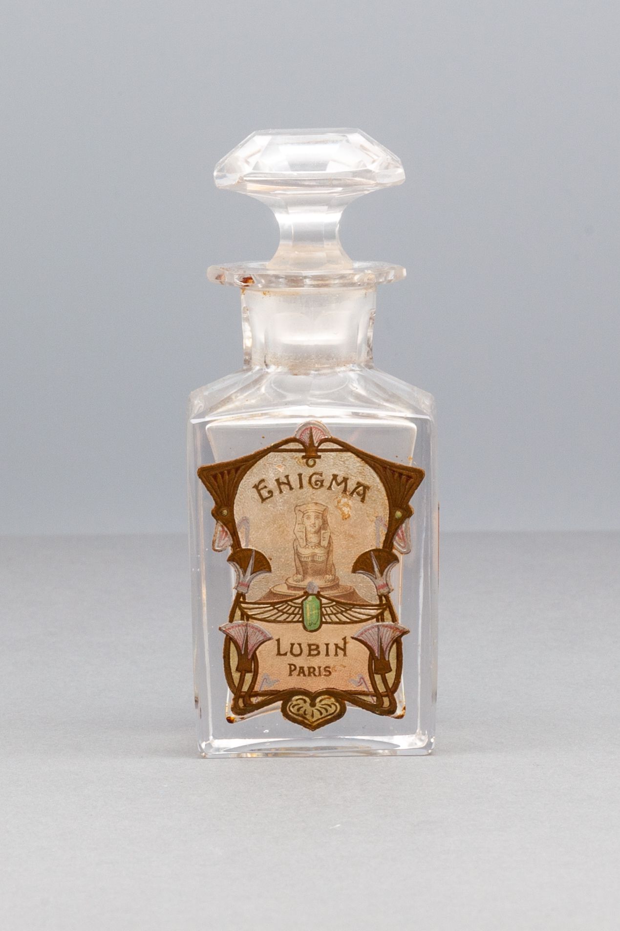 LUBIN "ENIGMA" Botella de cristal BACCARAT con su etiqueta titulada.