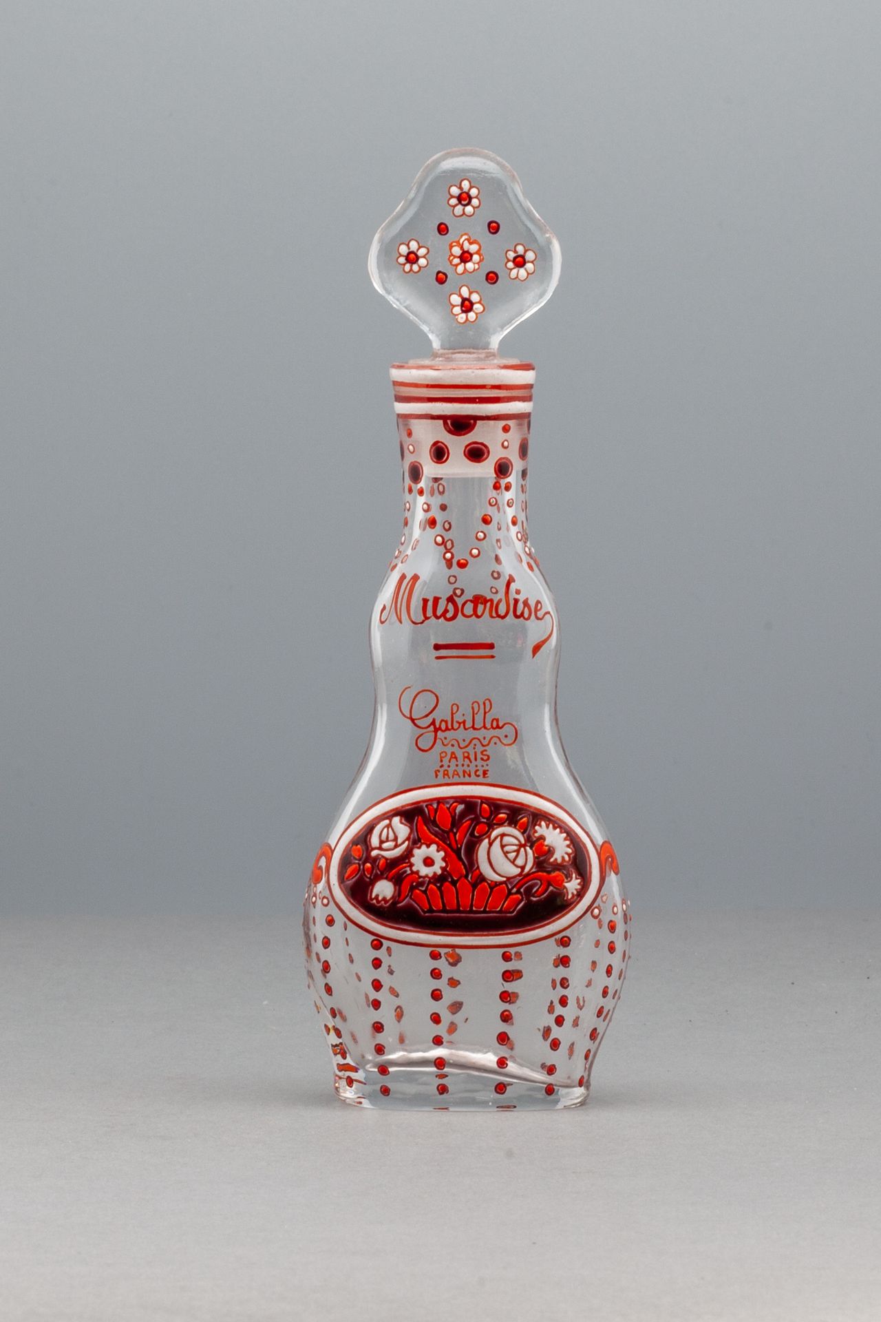 GABILLA "MUSARDISE" Botella de vidrio incoloro con base ovalada y lados ondulado&hellip;