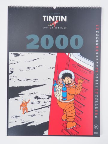 Null Calendrier 2000 TINTIN édition spéciale, tirage à 2500 expl. On a marché su&hellip;