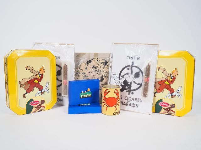 Null Superbe lot comprenant : 1 sac en voiture Tintin, 2 boites jeu de cartes en&hellip;