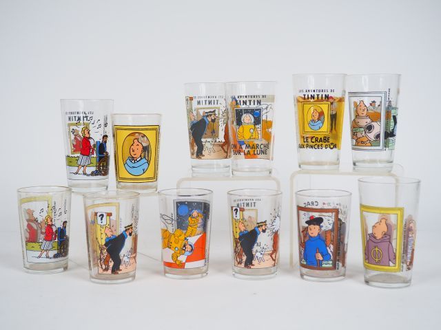 Null 12 verres Tintin Amora de grandes et petites tailles