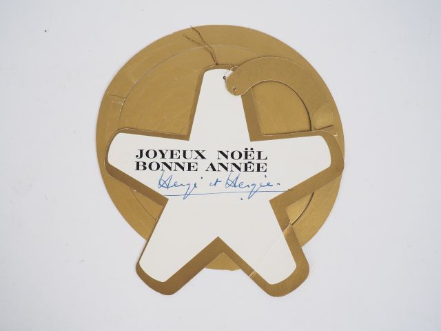 Null Carte de vœux 1971/1972 : Carte en étoile attachée à une spirale en carton &hellip;