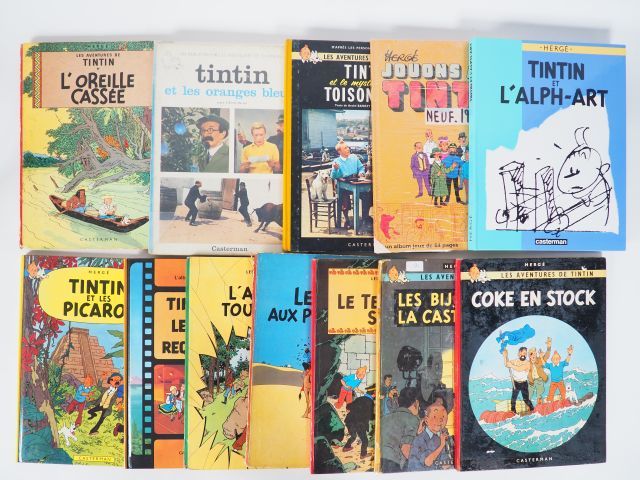Null LOT de 12 albums : L'oreille cassée (B35 EM) , Tintin et les Picaros (C1 TB&hellip;