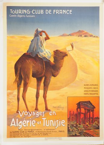 Null Poster su tela del Touring Club de France "Voyage en Tunisie et Algérie" (b&hellip;