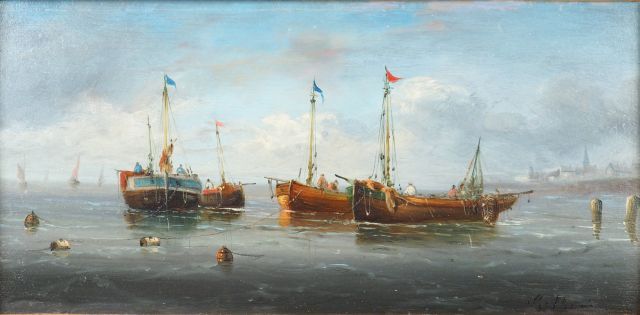 Null GILBERT.

"Marine".

Öl auf Platte.

Signiert unten rechts.

Größe: 17 x 34&hellip;