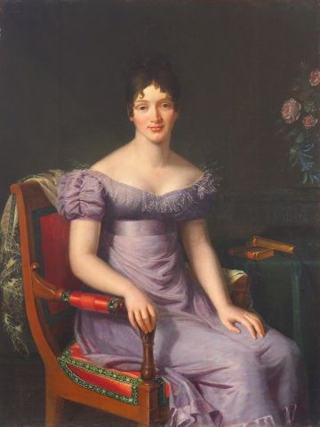 Null 法国学校19世纪初的 "穿帕尔马裙的优雅女人肖像"。

布面油画

尺寸 117 x 89 cm