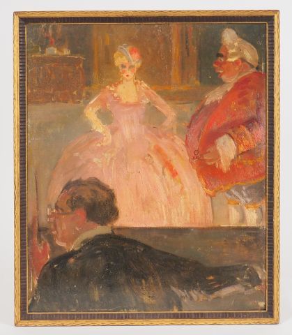 Null 法国学校 19世纪末 20世纪初的 "戏剧人物

纸板上的油彩

尺寸44,5 x 37厘米