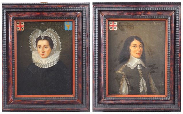 Null French school XVIIth "Pair of portraits, Pillippe Le Clerc de Vigne and Mar&hellip;