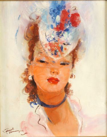 Null JEAN GABRIEL DOMERGUE.

"The ingenue".

Oil on panel.

Signed lower left.

&hellip;