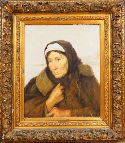 Null 路易斯-约瑟夫-安索尼森

"带着手帕的女人肖像"。

布面油画。

右下方有签名。

尺寸60 x 50厘米