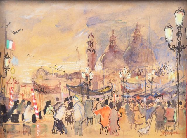 Null LEBERGER "Vue de Venise".

Aquarelle, signée en bas à droite