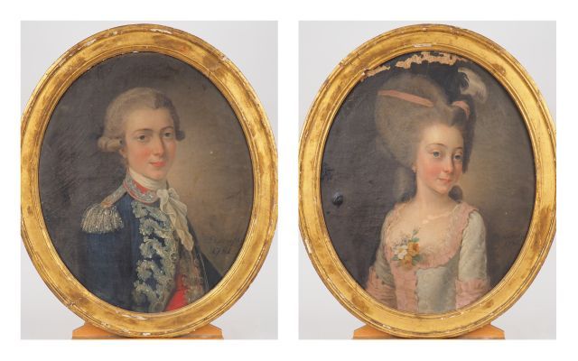 Null PESKORSKI Ivan Jakovlevitch "Portraits en médaillon de Monsieur et Madame d&hellip;
