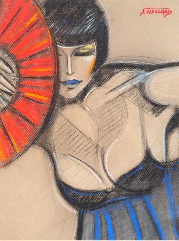 Null GISCLARD "Dancer with a fan".

Pastel, signed lower right.

Dim. 39 x 29 cm