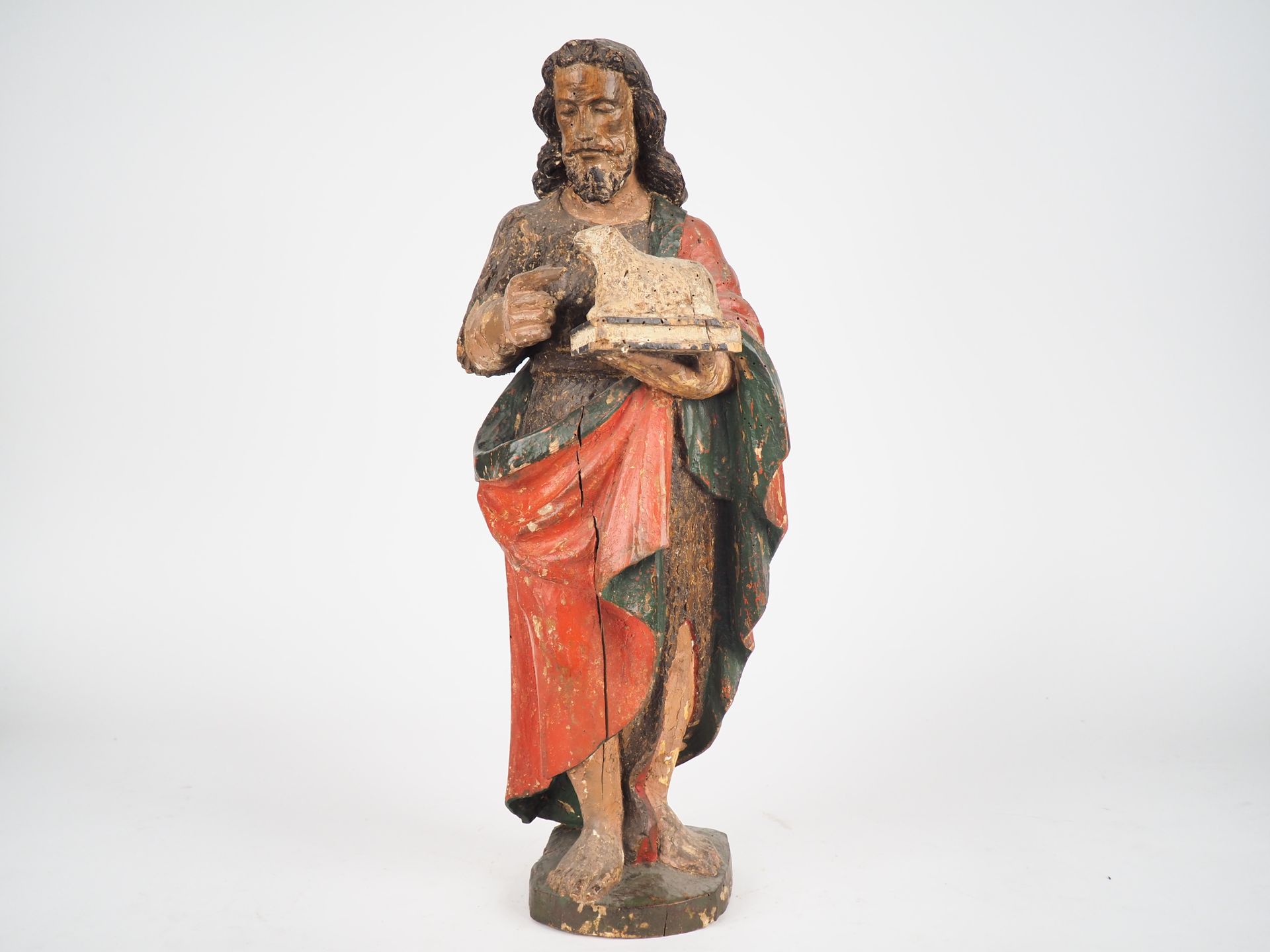 Null Sculpture XVIIIth century in polychrome wood "the good shepherd

H. 52 cm.
&hellip;