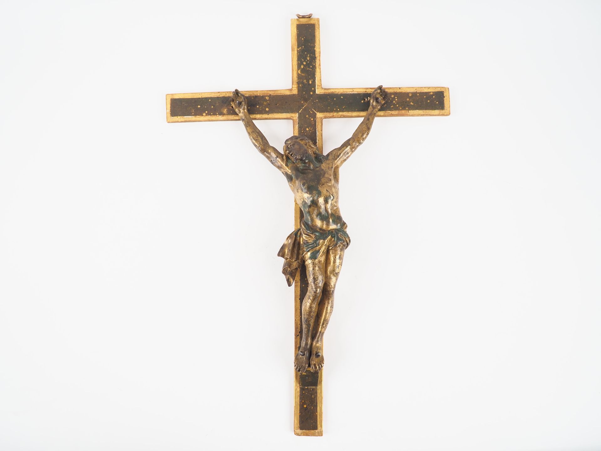 Null Big crucifix in bronze XIXth century 

Dim. 58 x 40 cm (posterior cross)