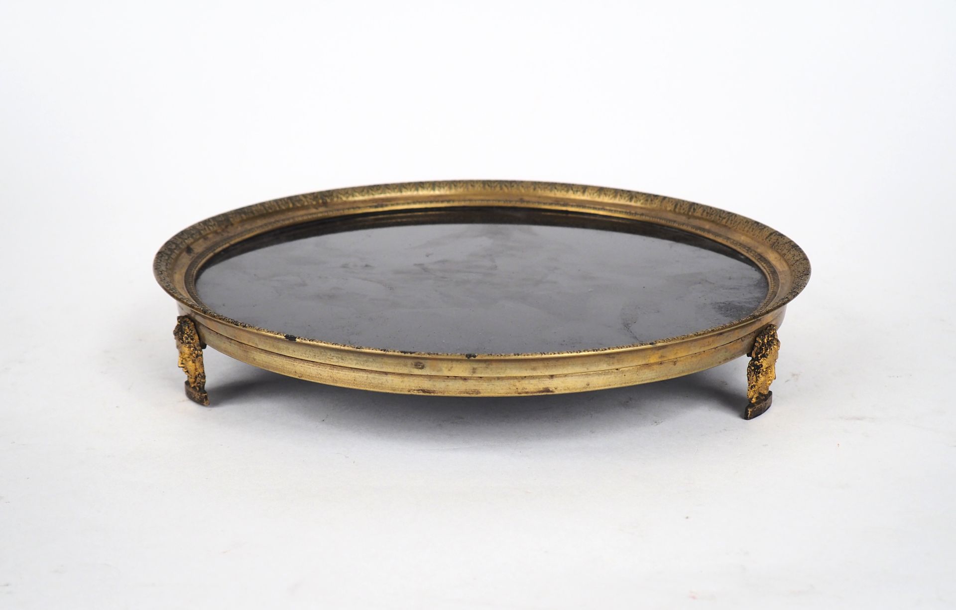 Null Restoration style centerpiece in bronze and smoked glass.