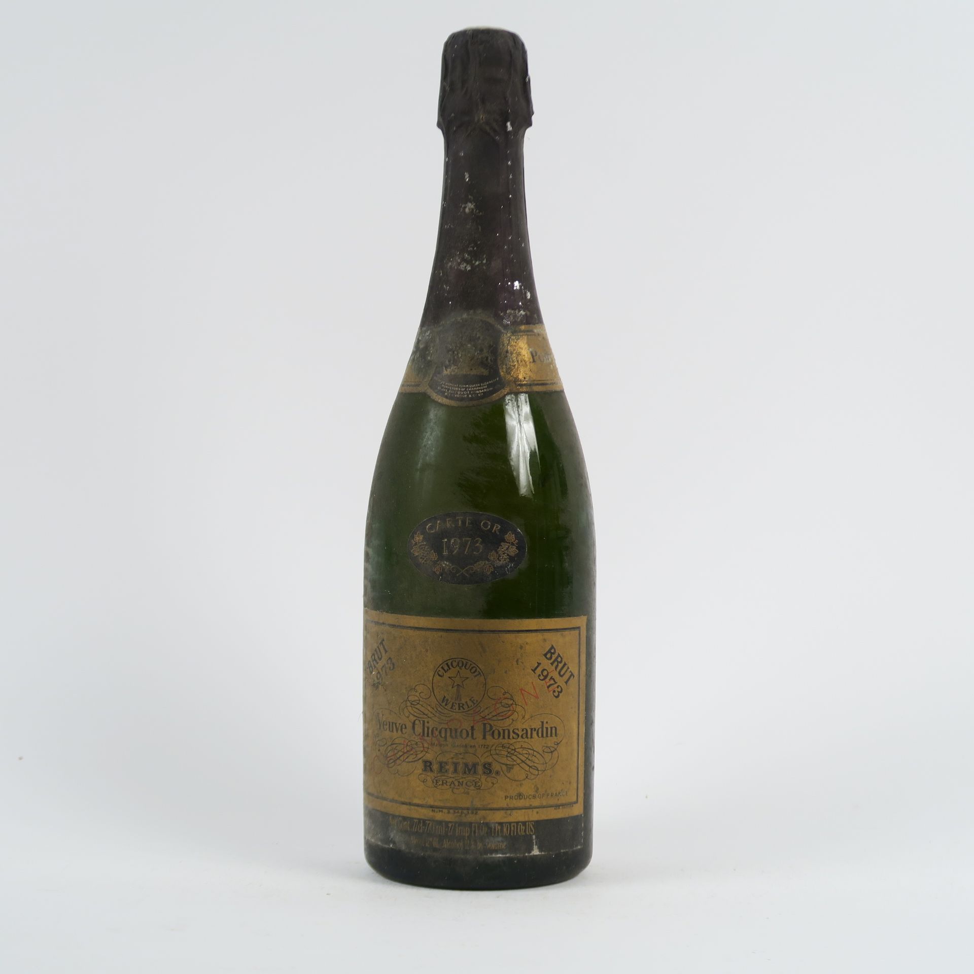 Null 1瓶Veuve Clicquot Ponsardin'carte or'香槟 - 1973 - Bls/ela