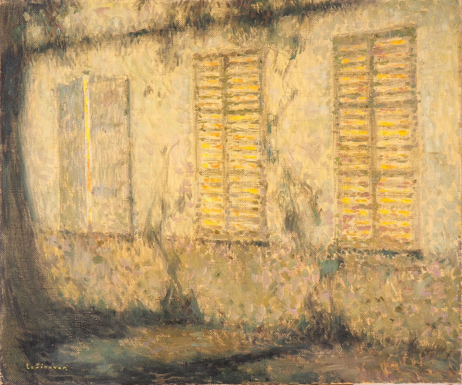 Null 
Henri LE SIDANER (1862-1939)




"关闭的百叶窗。月光，格贝罗伊，1932"。




布面油画。 




左下角&hellip;