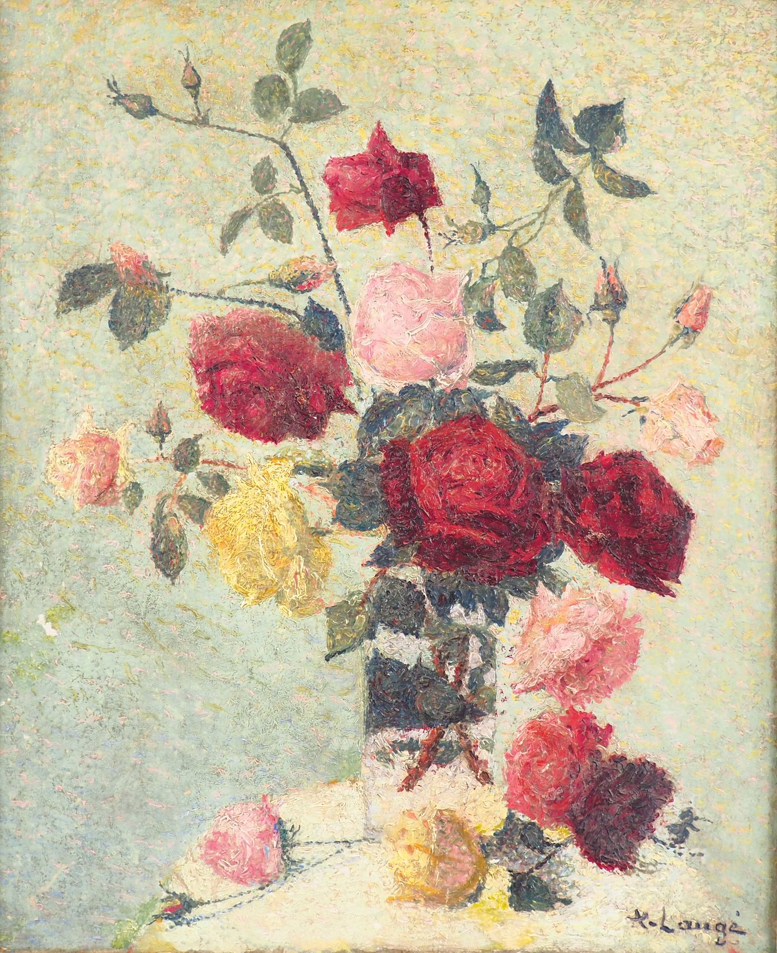 Null 
A. LAUGE. 




"Bouquet of roses".




Oil on canvas. Signed lower right. &hellip;