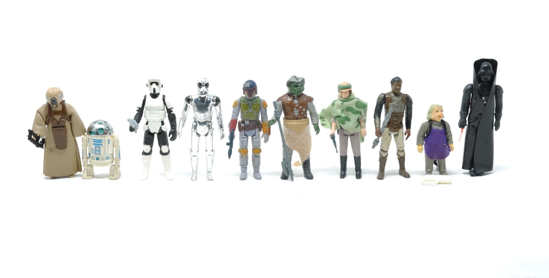Null STAR WARS

Kenner, lot de 10 figurines complètes avec armes

Zuckuss, 4-Lom&hellip;