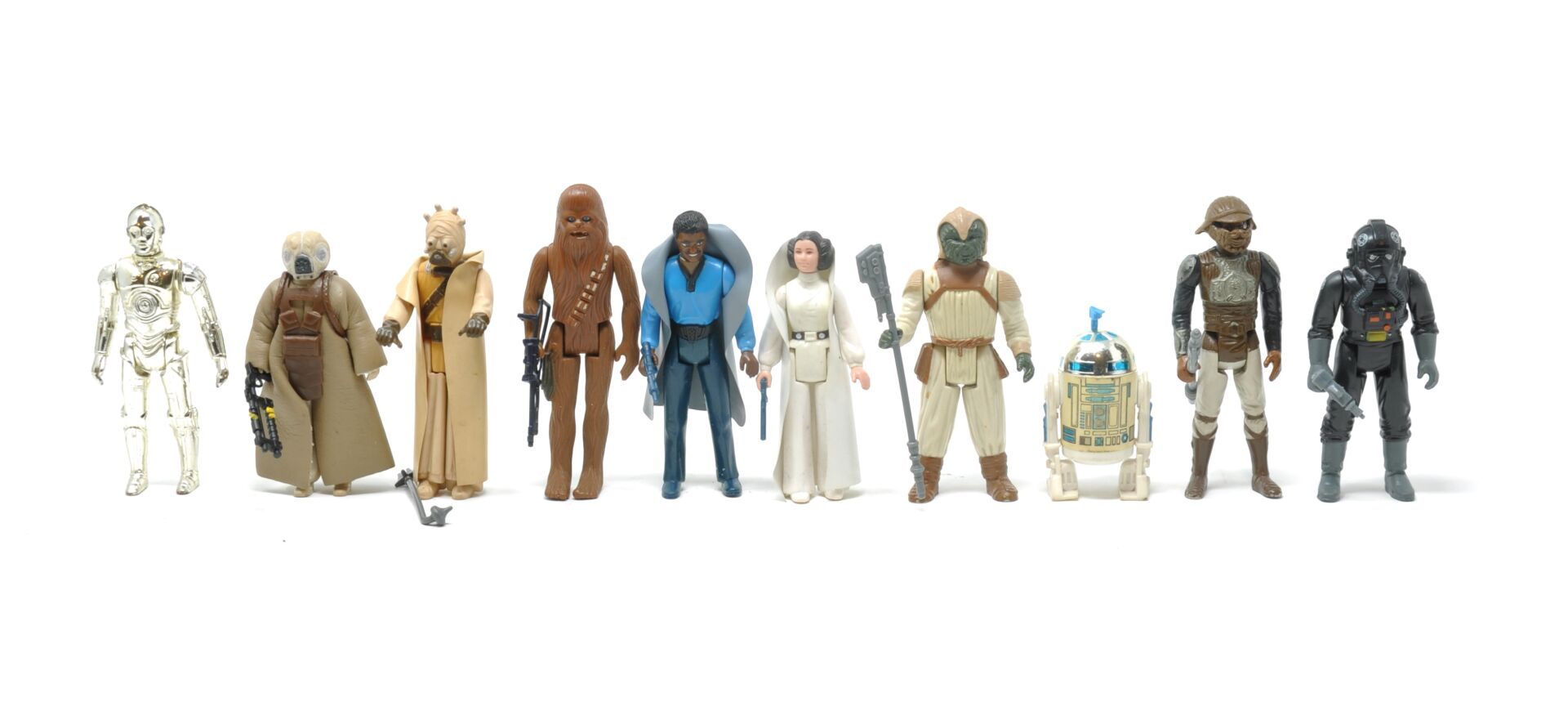 Null STAR WARS

Kenner, set of 10 complete figures with weapons

C3-PO

Zuckuss,&hellip;