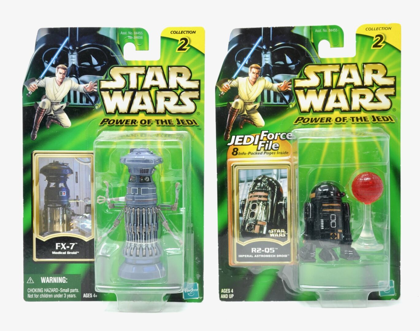 Null STAR WARS

"FX-7" & "R2-Q5"

Power of the Jedi

Hasbro, 2000

Lot de 2 figu&hellip;