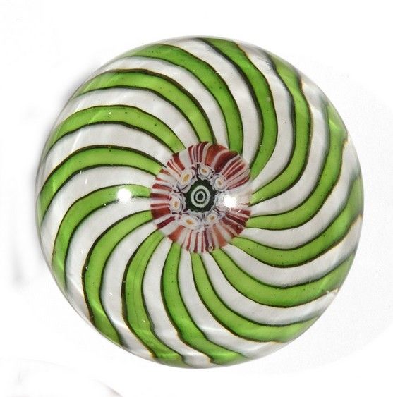 CLICHY 
CLICHY - Paperweight with swirl of alternating green and white spiral ri&hellip;