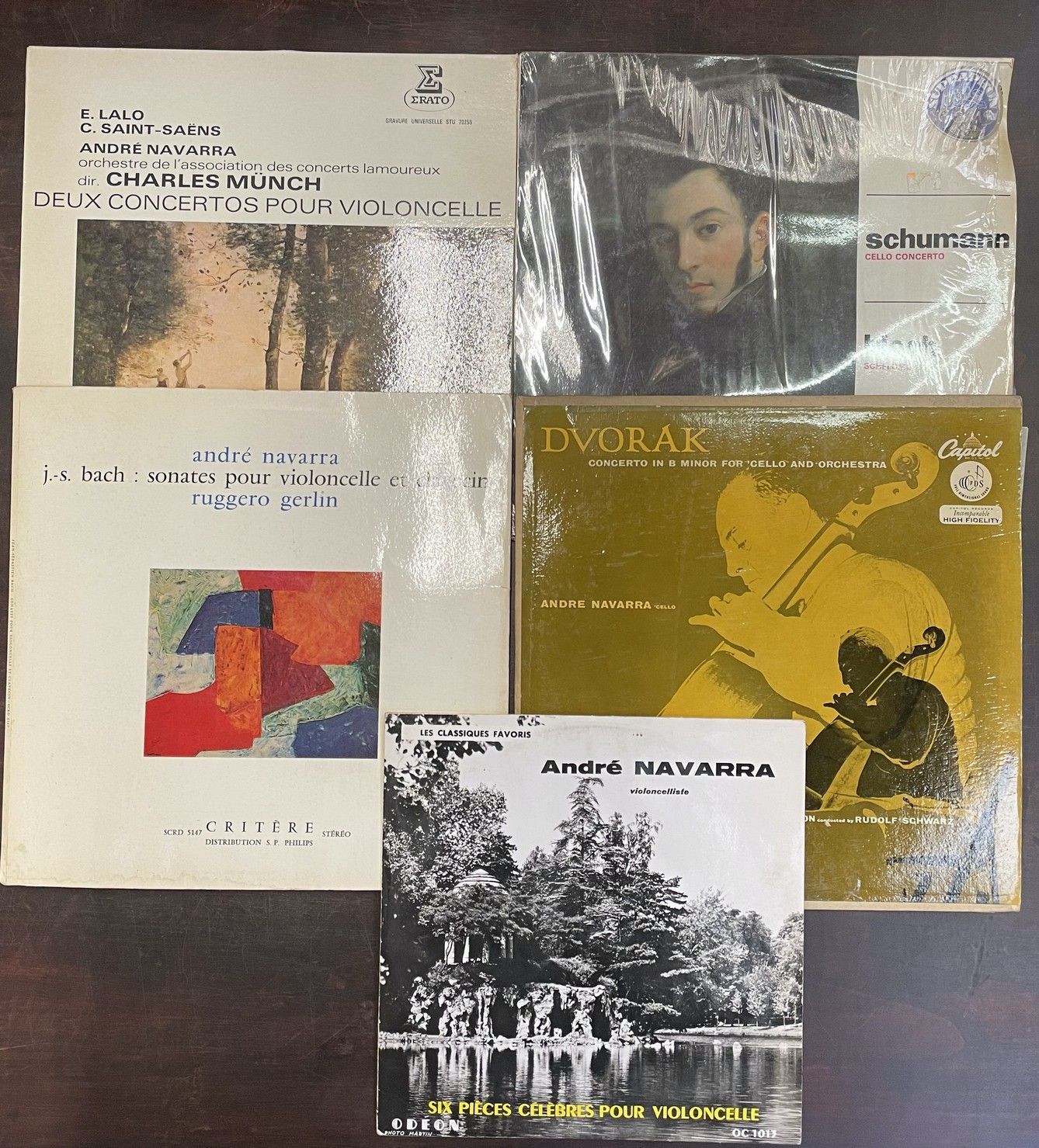 André NAVARRA 五张25厘米/33T唱片--安德烈-纳瓦拉/大提琴，各种标签

VG至EX；VG至EX