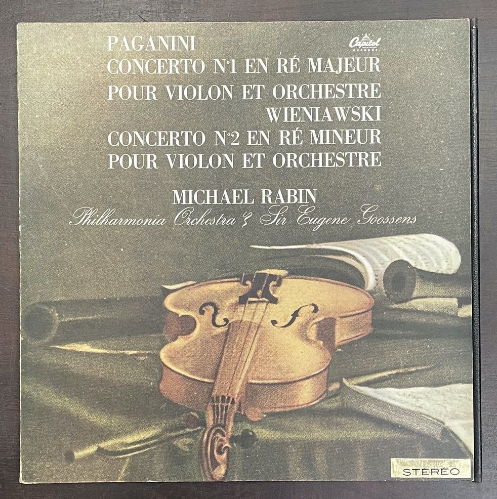 Michael RABIN A 33T光盘 - 迈克尔-拉宾/小提琴，标签Capitol

尼科洛-帕格尼尼

编号：SP 8534（立体声）。

VG+; V&hellip;